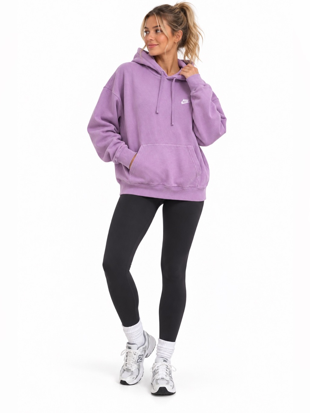 Nike Lavender Pullover Hoodie - Women's Scoop Neck Style